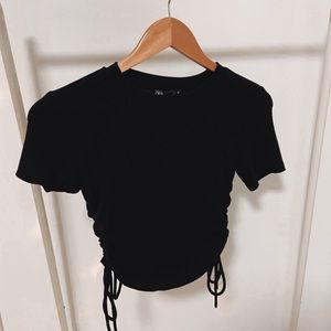 Zara black tie top